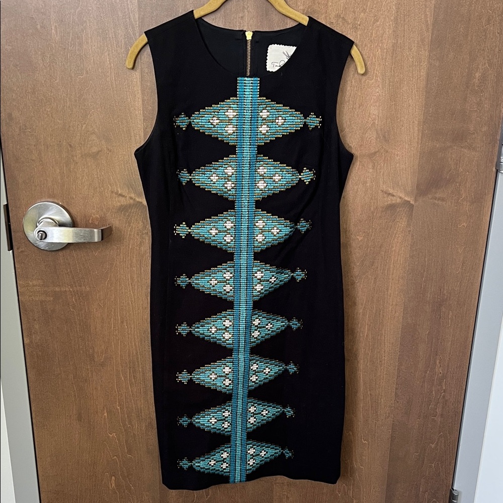 💎 Anthropologie Tabitha Aztec Embroidered Midi Dress 💎 Size 4 | EUC ✨
